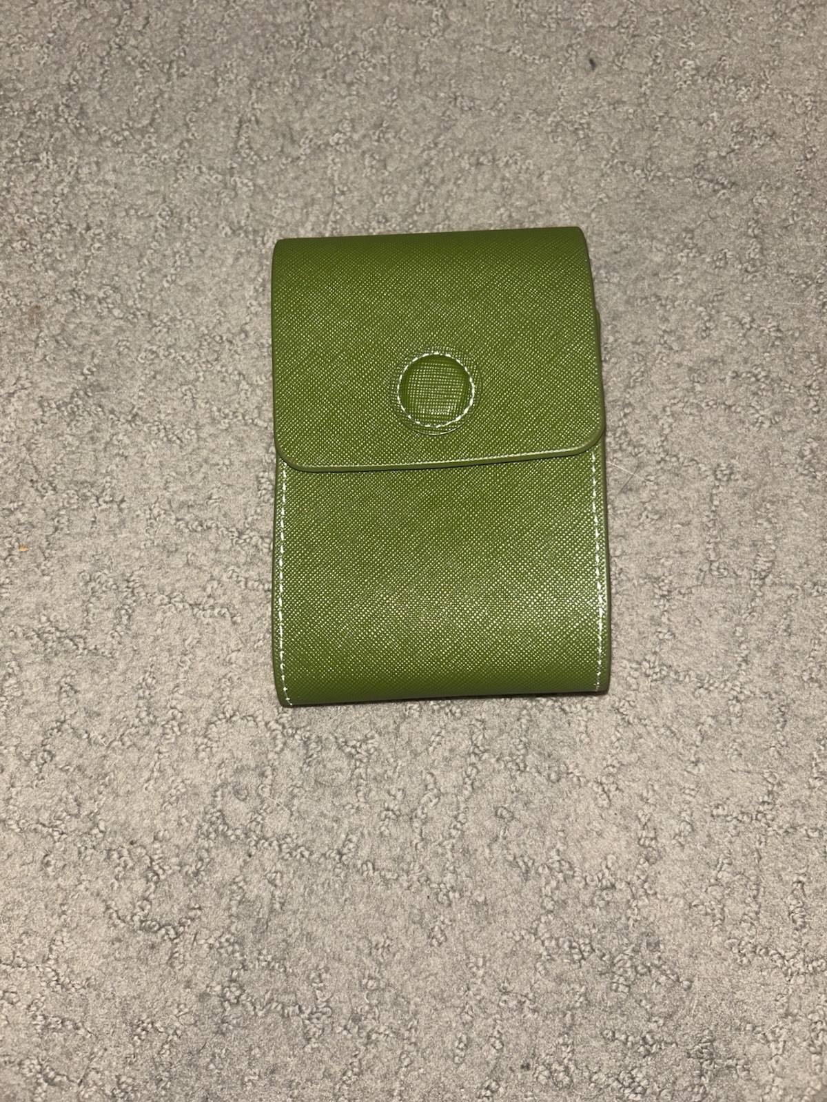 American Made Rangefinder Carry Case w/ Carabiner Clip Green & Beige Leather