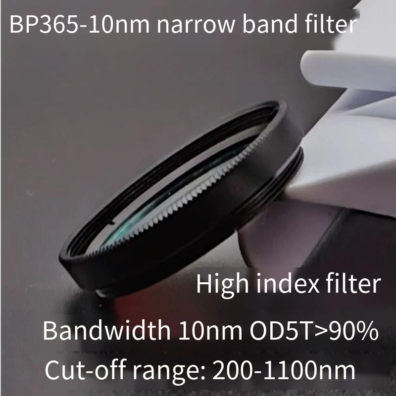 BP365-10 UV Narrow Bandpass Filter10nm FWHM OD5 Block 200-1100nm High Trans Lens
