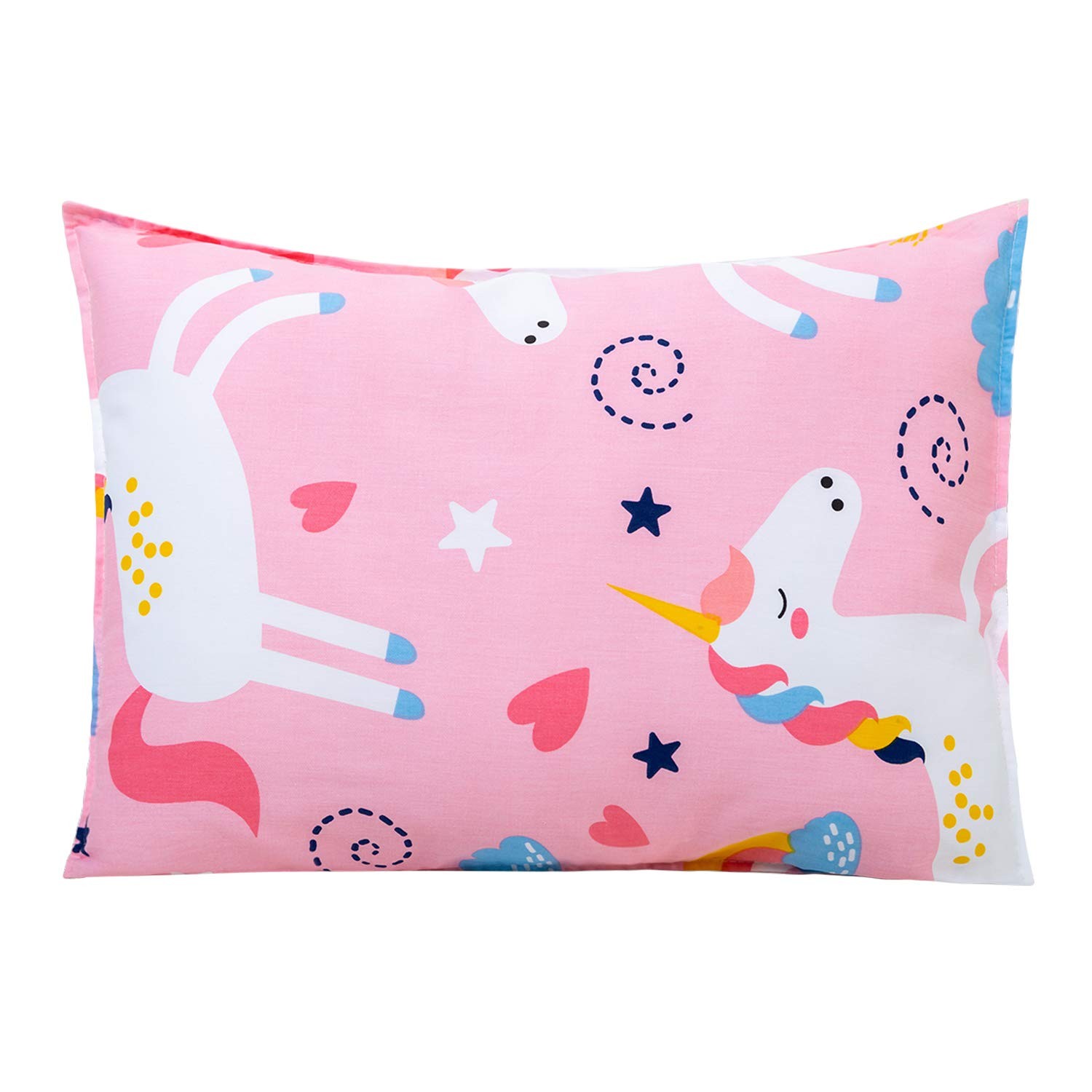 Cottonblue Toddler Pillow Set with Organic 14*19in 1 Pack, Pink Unicorn