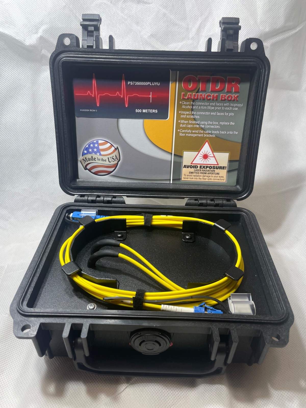 NEW FIS Fiber Optic OTDR Launch Box 500m Singlemode SC/UPC-to-LC/UPC Connectors