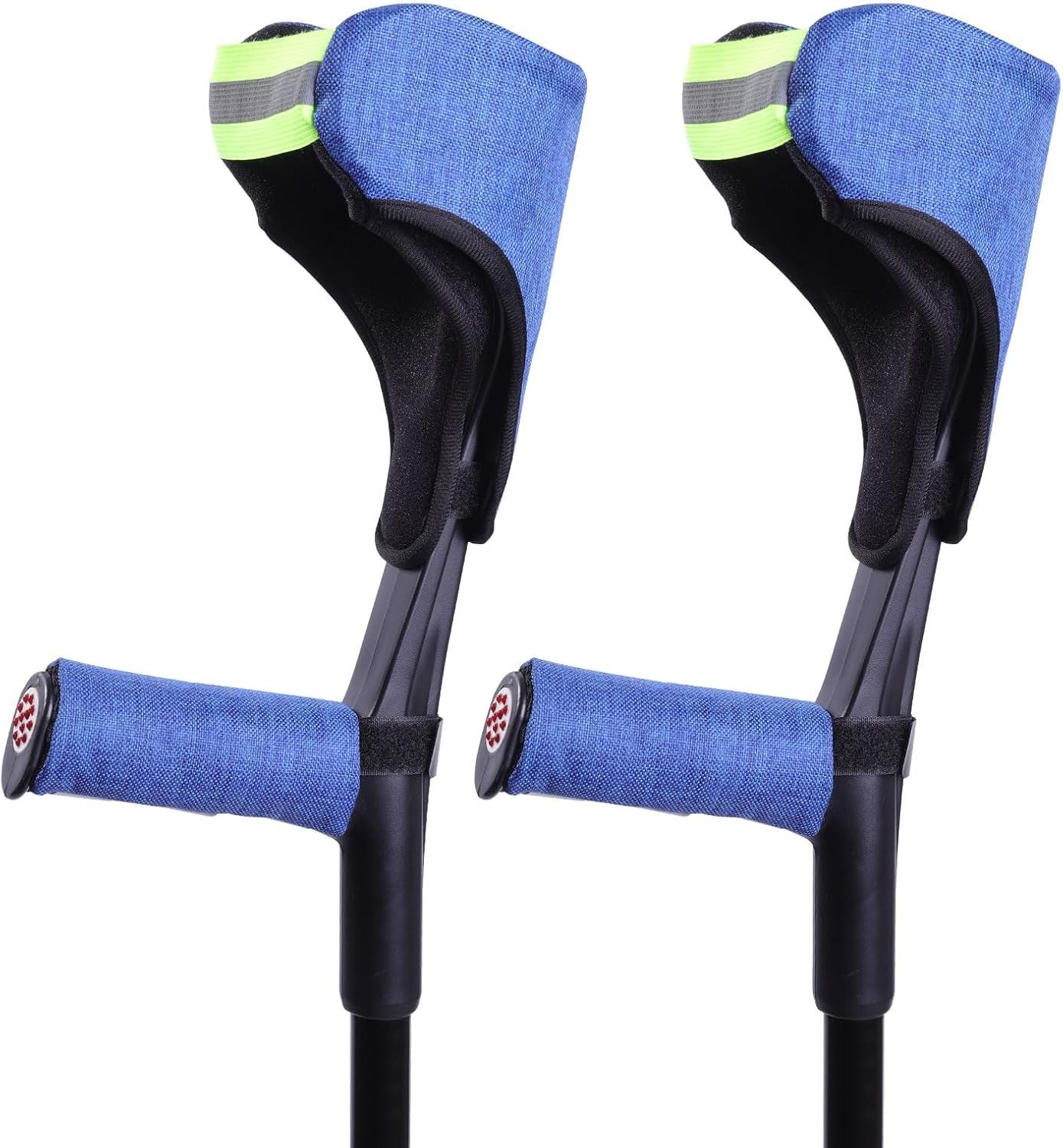 Forearm Crutch Covers,Comfort Grip&Breathable Pads with Elastic Strap,Blue