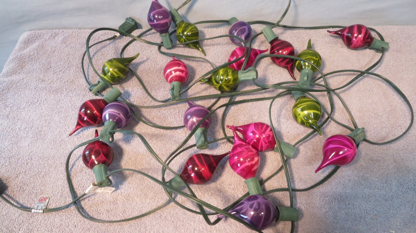 Vintage Retro Glass Sting Lights Hippie Tie Dye Swirl Patio Mood Party 21'