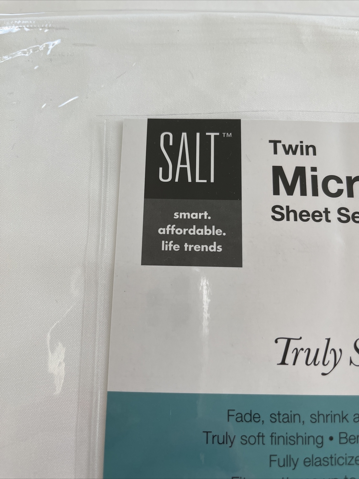SALT Twin Microfiber Sheet Set in White | New Original Package