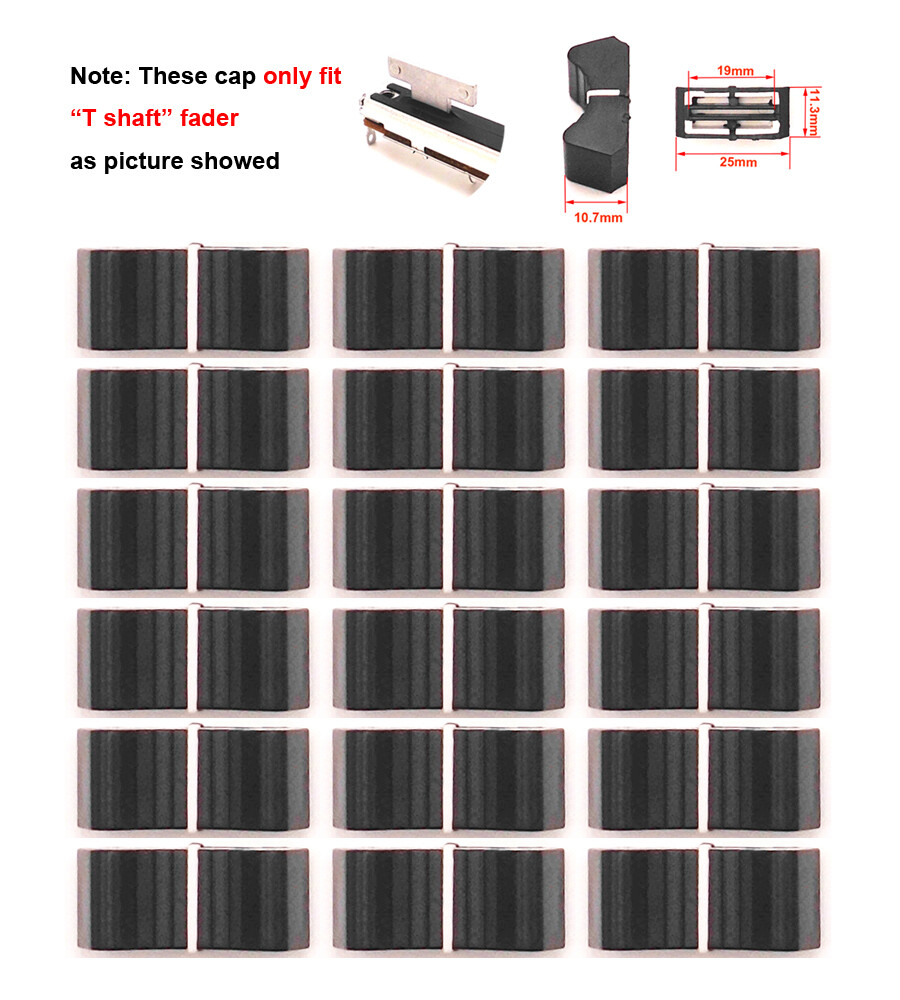 18pcs For Allen & Heath Soundcraft(Black) Straight Slide Fader Knob Cap