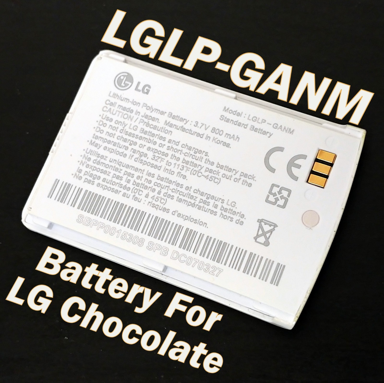 ORIGINAL Battery LGLP-GANM For LG CHOCOLATE KG800, TG800,KV5900.KG90,KG90C,KG95