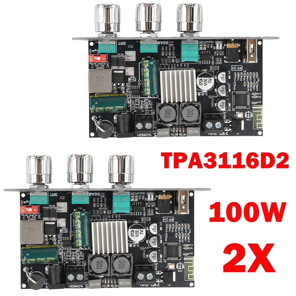 2Pcs ZK-1001U 100W For Mono Bluetooth Audio Power Amplifier Board Module USA