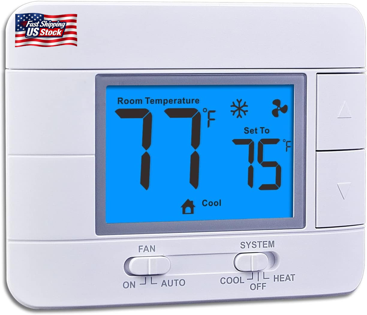 Upgraded Digital Non-Programmable Thermostat for Home 1 Heat/1 Cool Single Stage