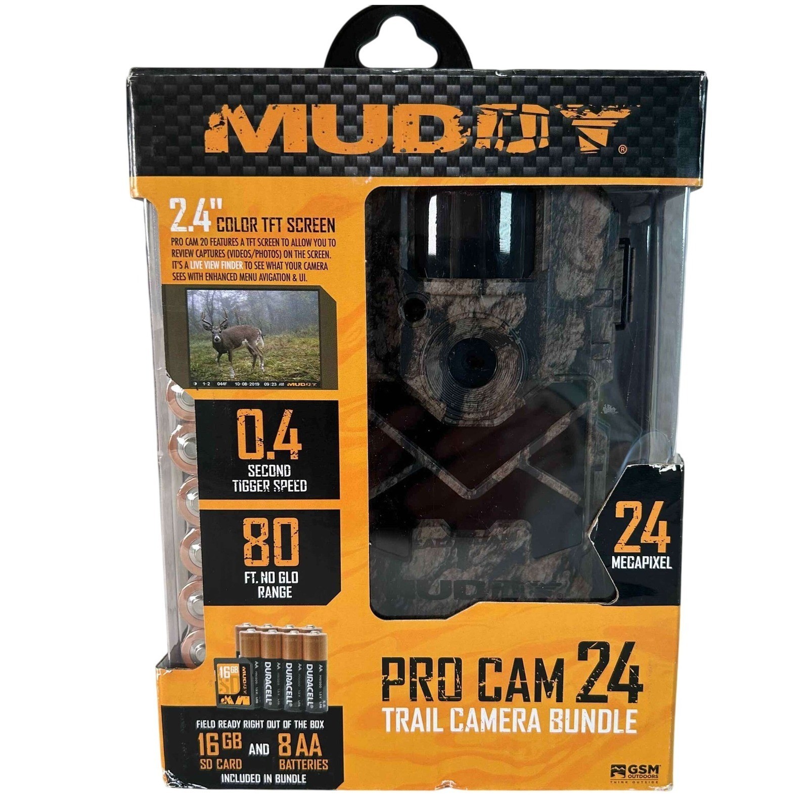 Muddy Pro Cam 24 Trail Camera Bundle 24MP 1080P HD 80ft No Glo MTC24VK Camo New
