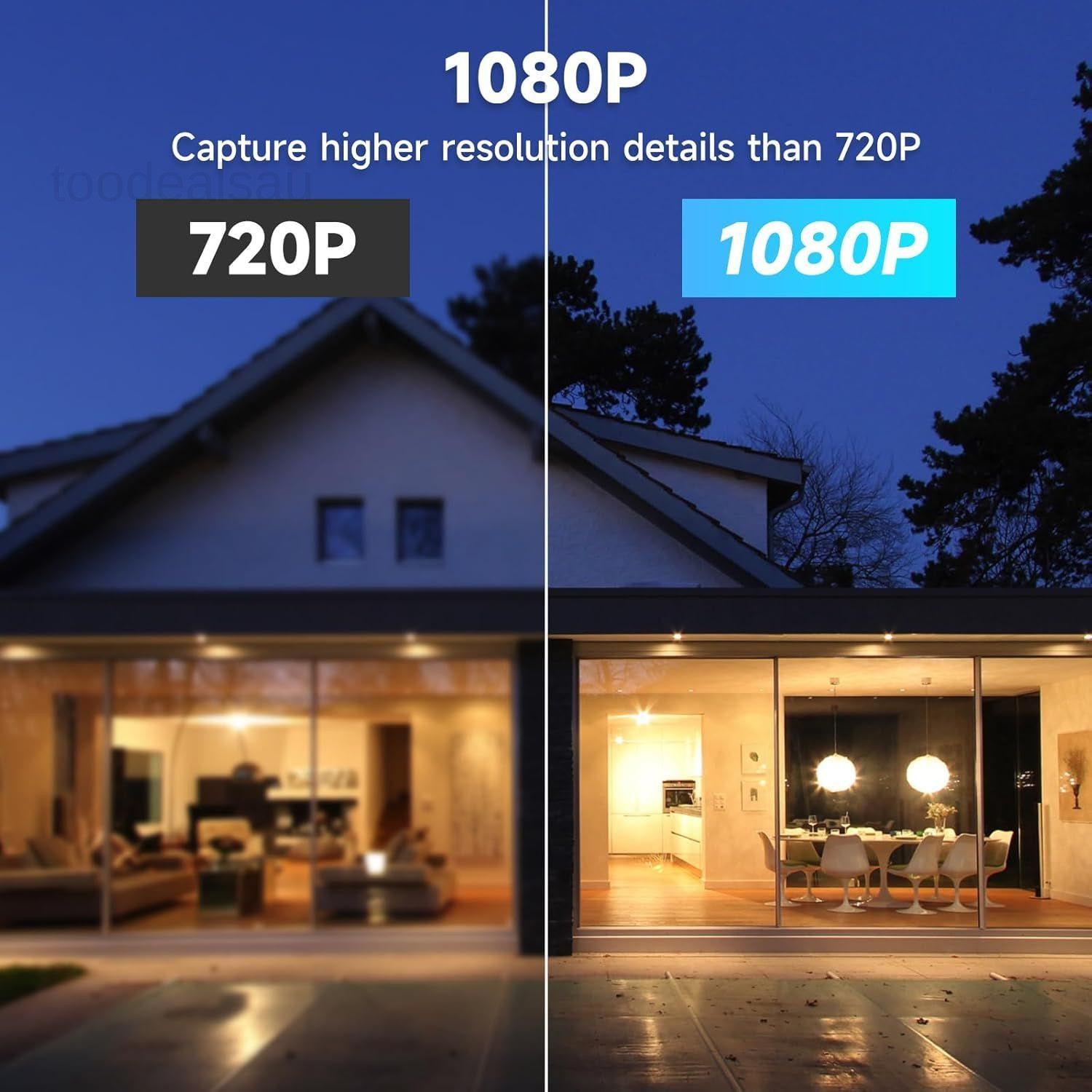 1080P Security Camera Wired, 2.4G/5G WiFi Home 1080P, White (Wall Mount)