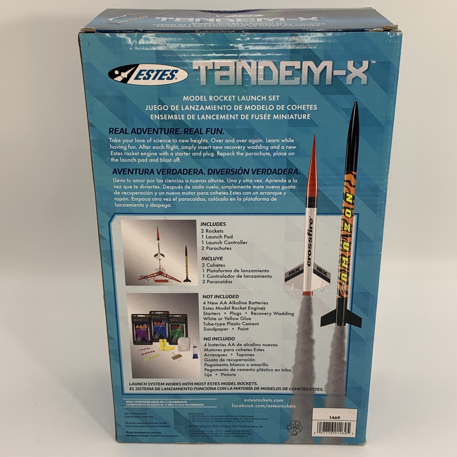 Estes Tandem-X Flying Model Rocket Launch Set Beginner New Free Shipping