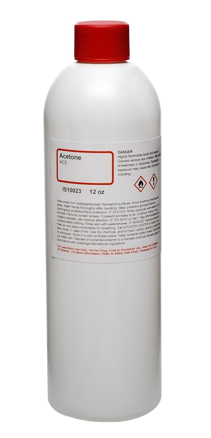 ALDON Innovating Science Anhydrous Acetone, 12oz - ACS Grade - 100% Acetone...