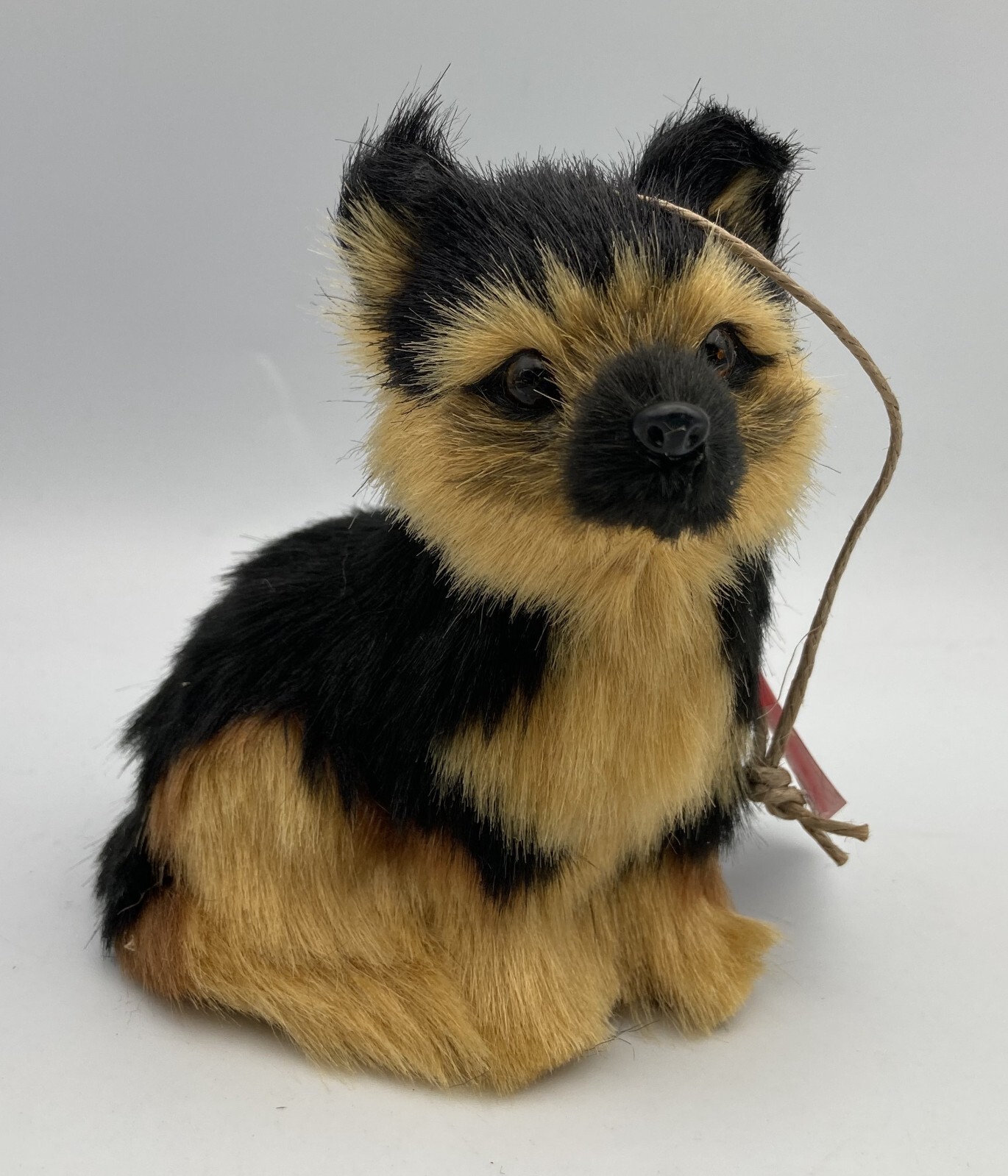Furry Animal Ornaments w/Tag Faux Fur Christmas Decor GERMAN SHEPHERD Puppy Dog