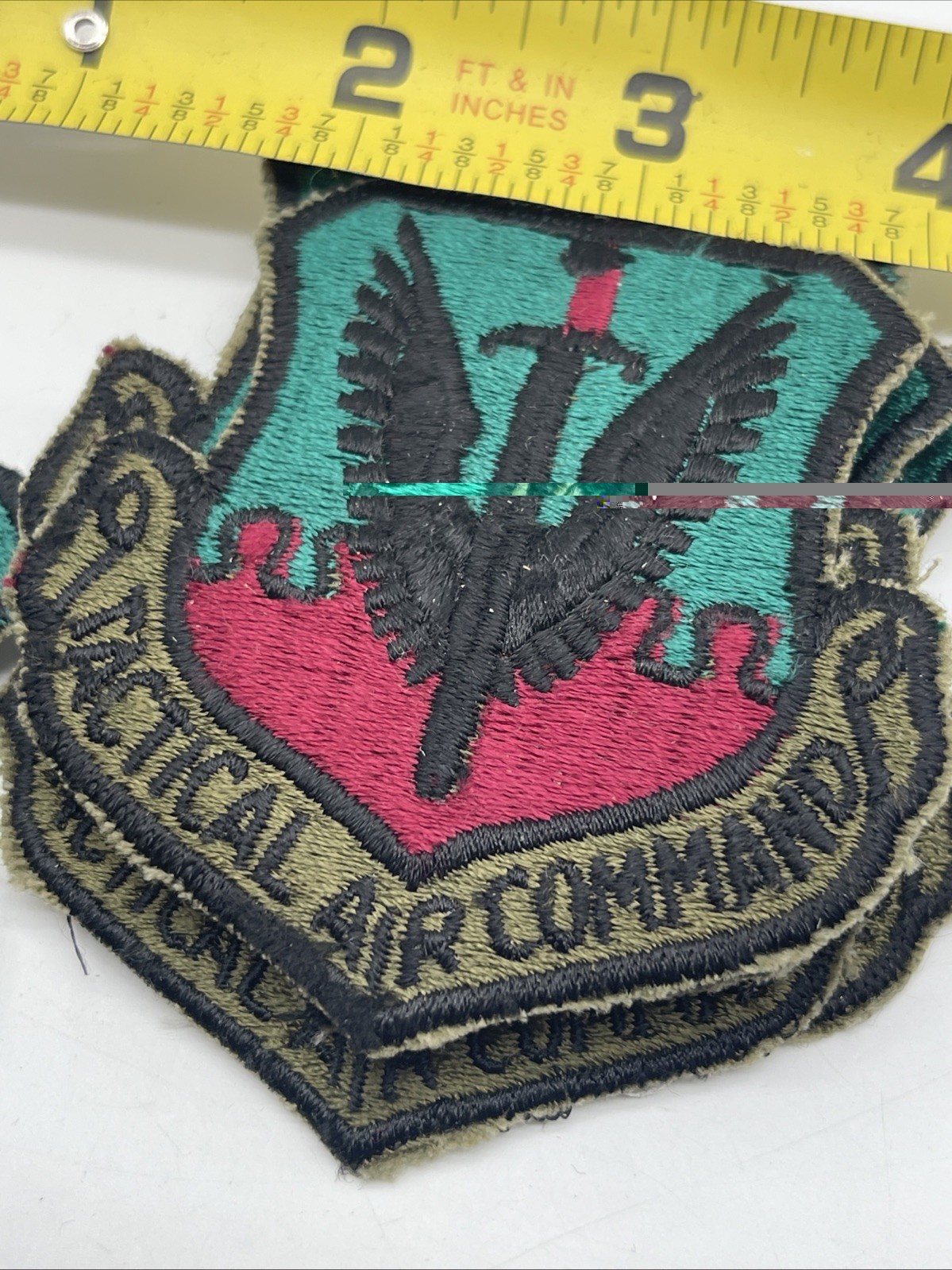 U.S. Military USAF Tactical Air Command Patch Insignia ERROR White Back Cut OD