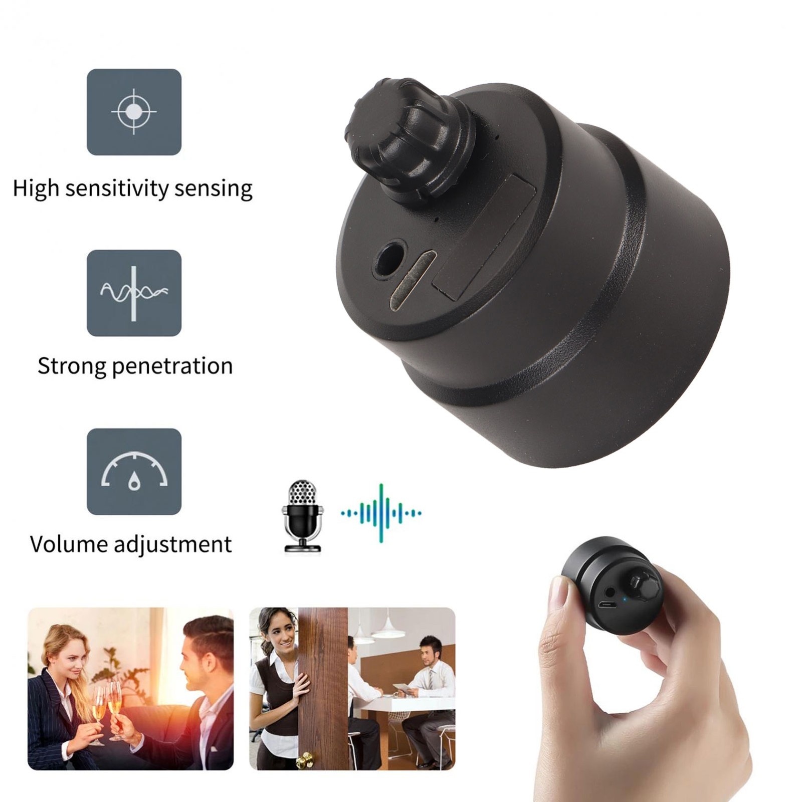 13000X Strong Penetration Through Wall Microphone Amplifier For Detecting Heatin
