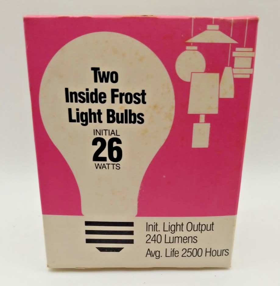 Two Pack Vintage New Old Stock/Sealed ComEd 26 Watt Frost Light Bulbs