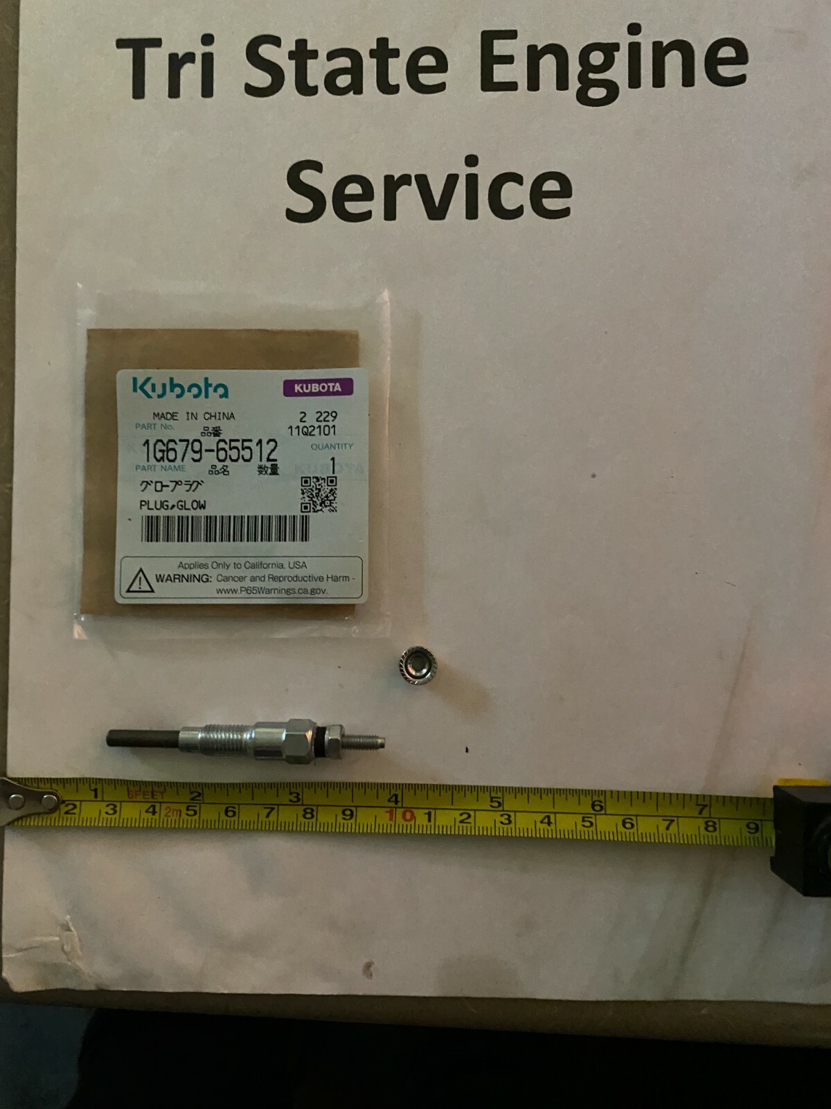 Genuine OEM Kubota Engine Glow Plug 1G679-65512 D1005 D1105 D1305 D722 D902
