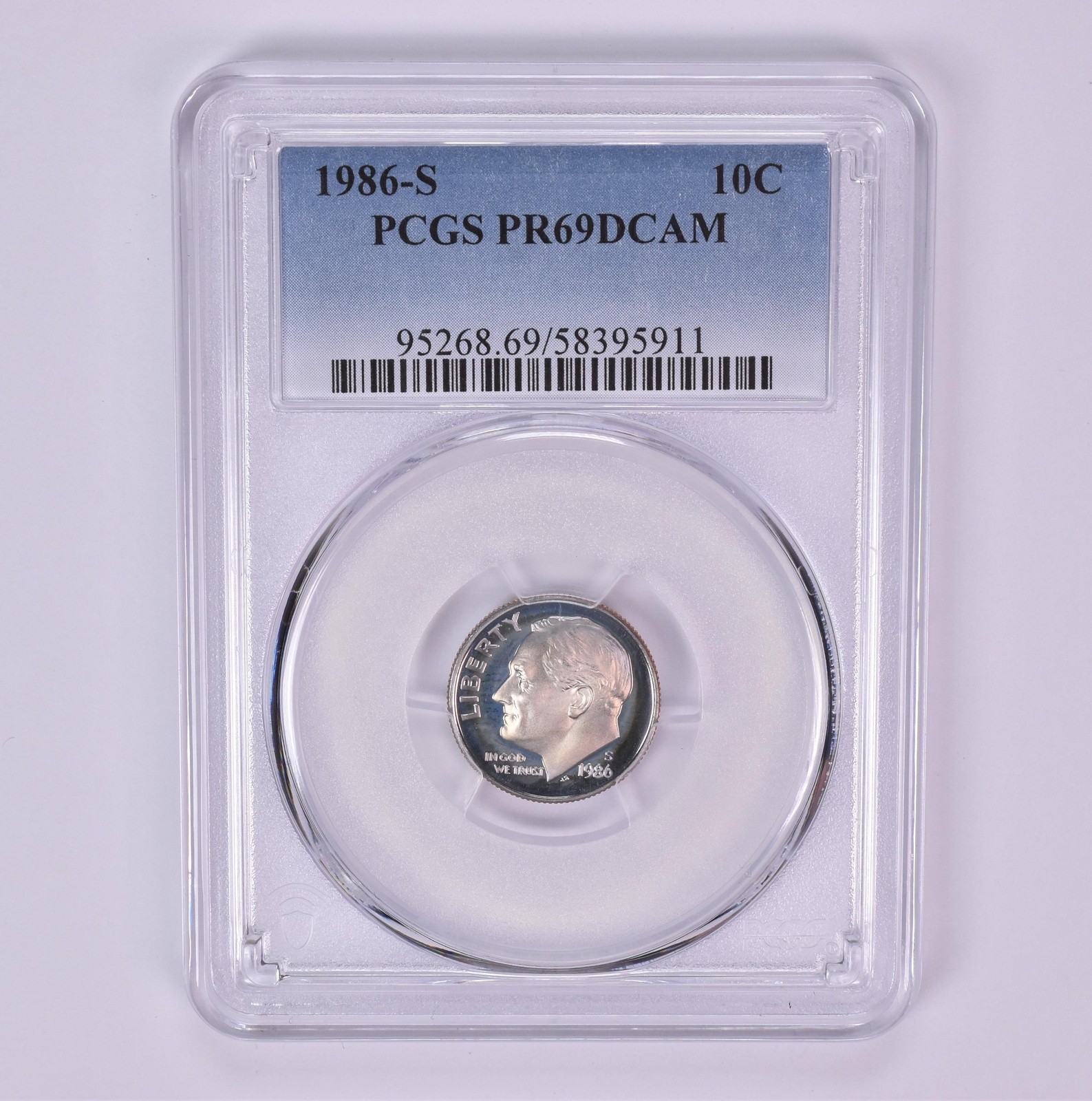 1986-S Roosevelt Dime PR69 DCAM PCGS Beautiful Tone *1521