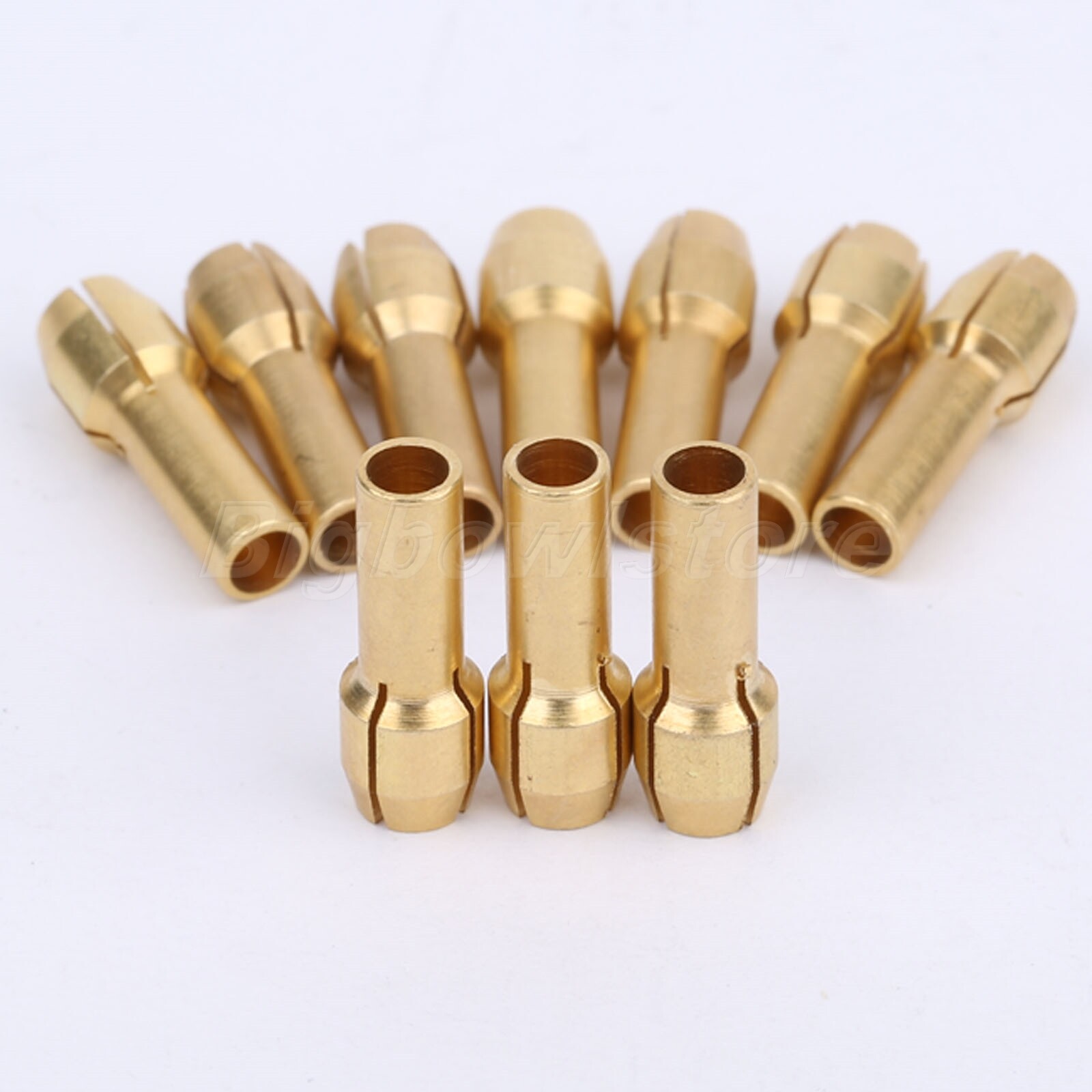10Pcs 3.2mm Brass Collets Adapter Nut Kit for Power Grinder Shafts Rotary Tools