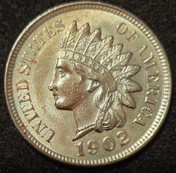 1902 Indian Head Penny Beautiful Mint State, Lustrous Gem