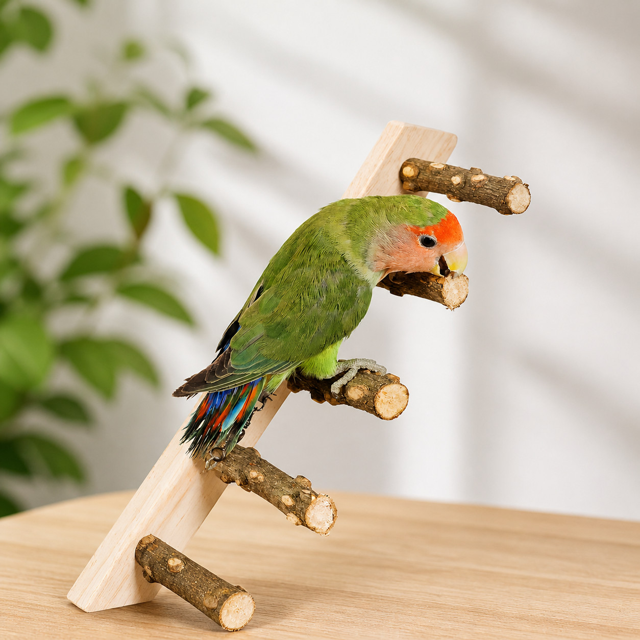 Wood Bird Ladder Toy Climbing Swing for Parrot Hamster Cage Pet Accessories