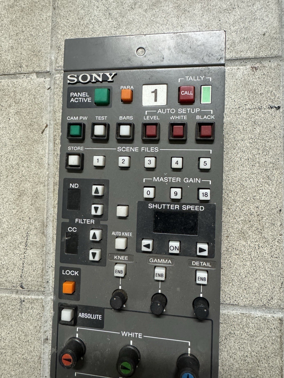 Remote Control Panel (RCP) for Sony Camera System