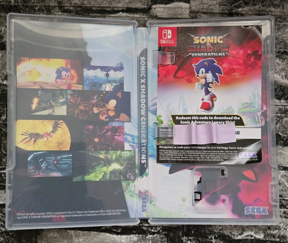 Sonic X Shadow Generations Nintendo Switch 2024 CASE ONLY - NO GAME