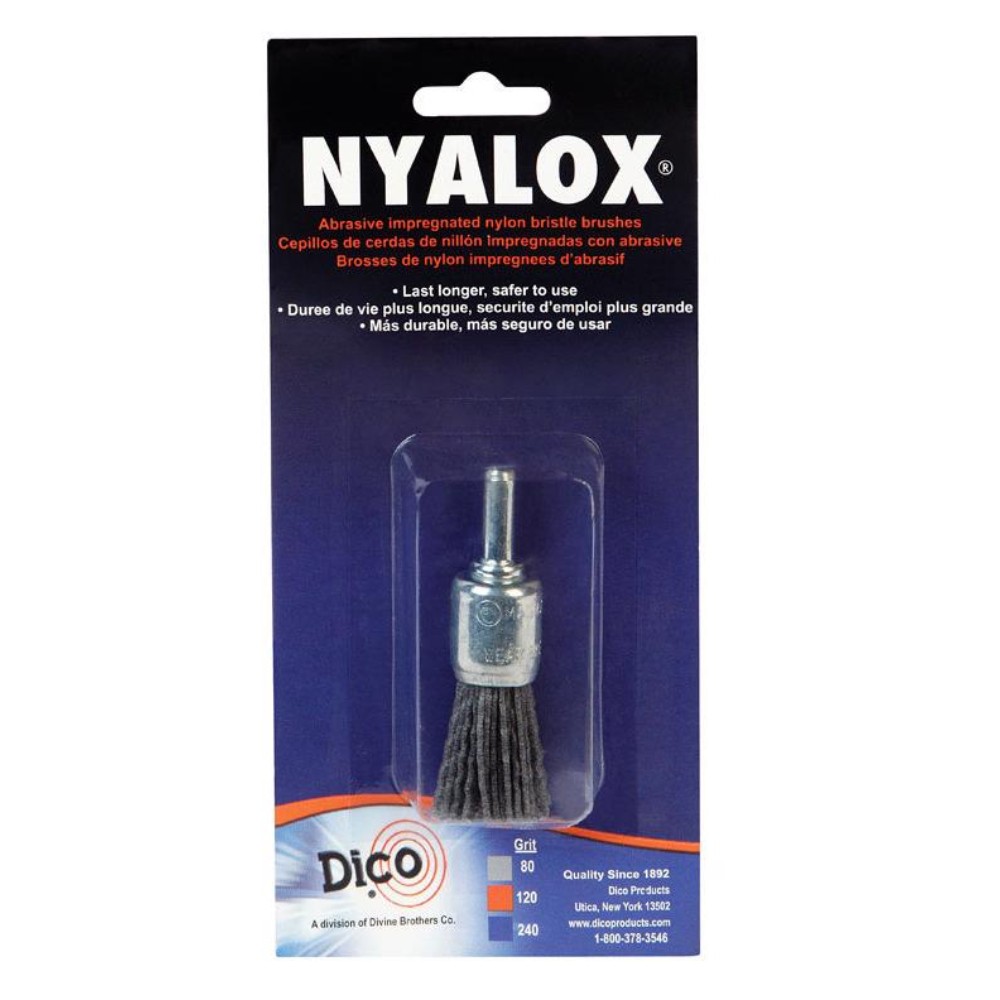 Dico 541-775-3/4 Gray 80-Grit Nylon Nyalox End Brush 3/4 Dia. in.