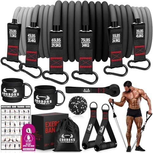 Heavy Resistance Bands for Working Out Exercise Bands with Black, Grey 300LBS