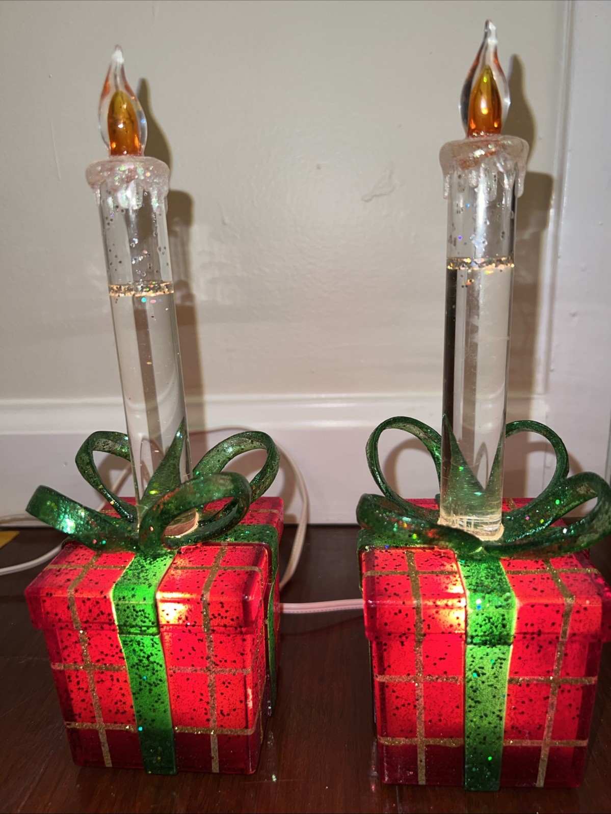 Pair Of Light Up Candles In A Gift Box 10” Vibrant Seasons of Cannon Falls Vtg