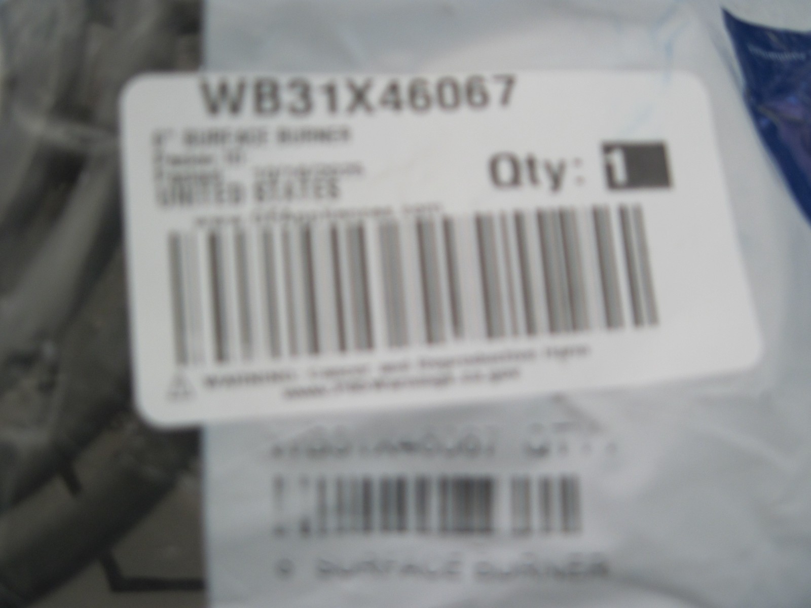 NEW OEM Genuine GE WB30X31058, WB31X46067 Range Safety Element 6"