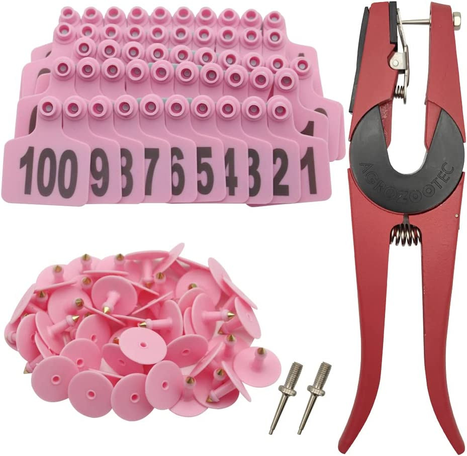 Etiquetas De Oreja Para Ganado 001-100 Numero De Etiqueta De Plastico Para An...