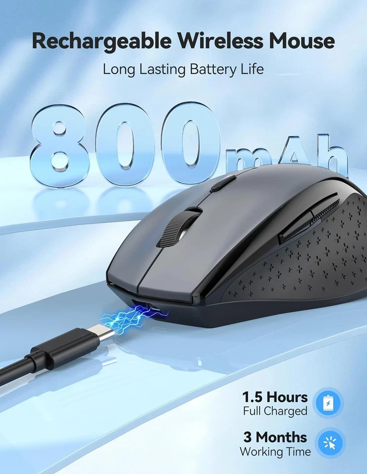 TECKNET Rechargeable Wireless Mouse–Ergonomic Precision & Silent-DAY FREE DELIVE