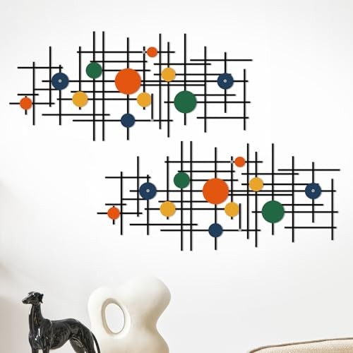 ruelen Set of 2 Minimalist Geometric Wall Decor - Modern Geometric Lines BL