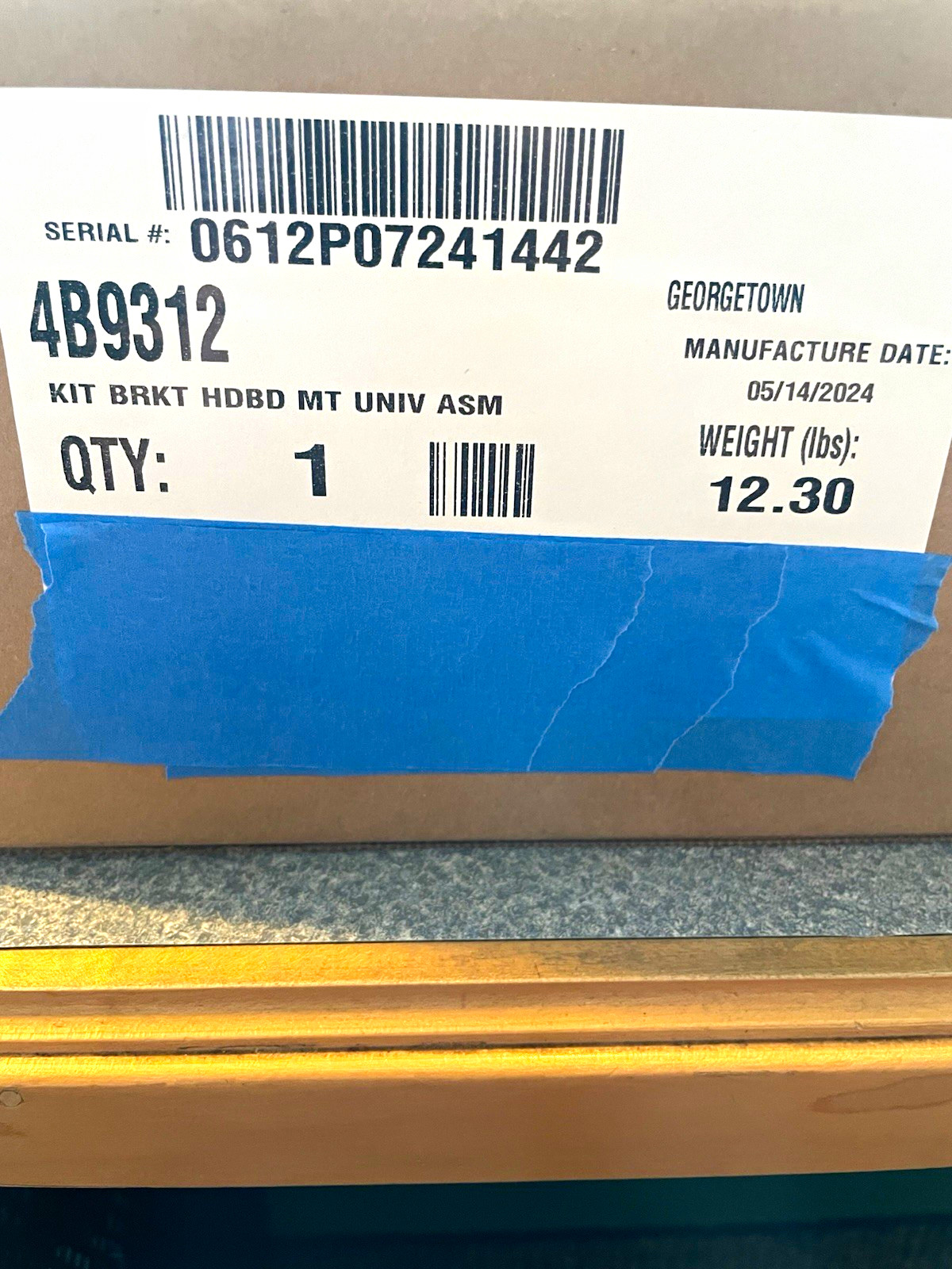 4B9312 Universal Mount Hardware Bracket Kit, Wall-Mount 19 in 12U 1000mm