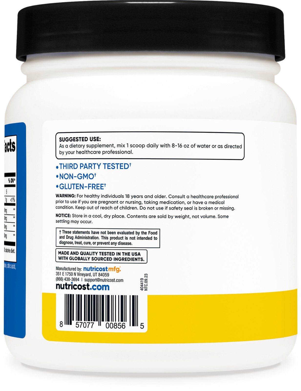 Nutricost BCAA 2:1:1 Powder (Pineapple) 60 Servings - 6G Per Serving