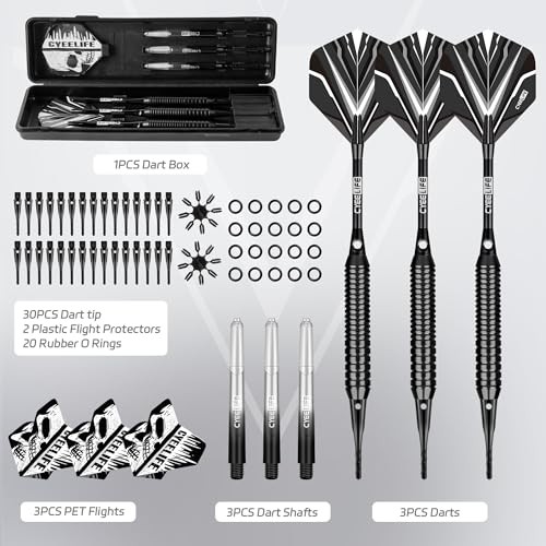 Soft tip Darts Set with Brass Barrel,Professional Darts Plastic