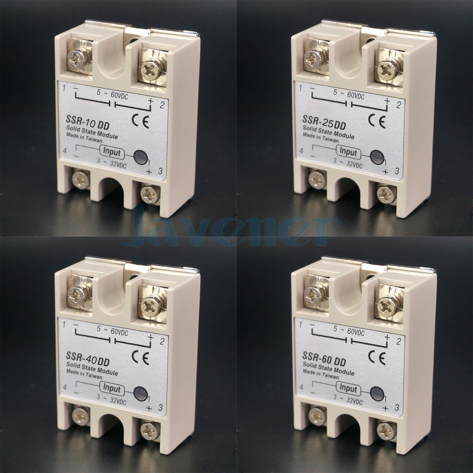 10A/25A/40A/50A/60A SSR Single-phase Solid State Relay DC-DC Input 3-32VDC