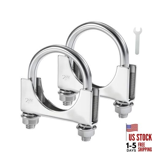 Heavy Duty U Bolt Exhaust Clamp Inch Stainless Steel U Muffler Clamps, 2" 2