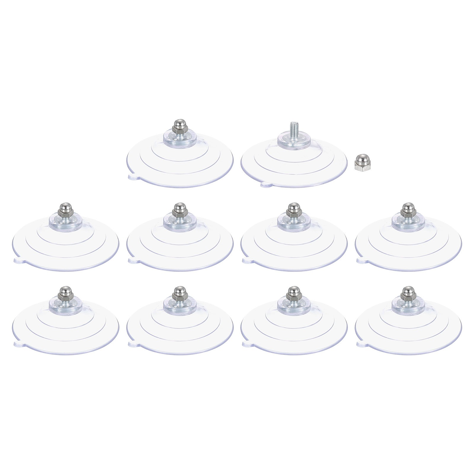 10 Pack Suction Cups for Glass 60mm/2.4" Dia Sucker Pads with M5 x 8mm Screw