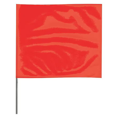 Zoro Select 4515R-200 Marking Flag, Vinyl, 15" Wire Staffs, Solid, 15" L., 100,