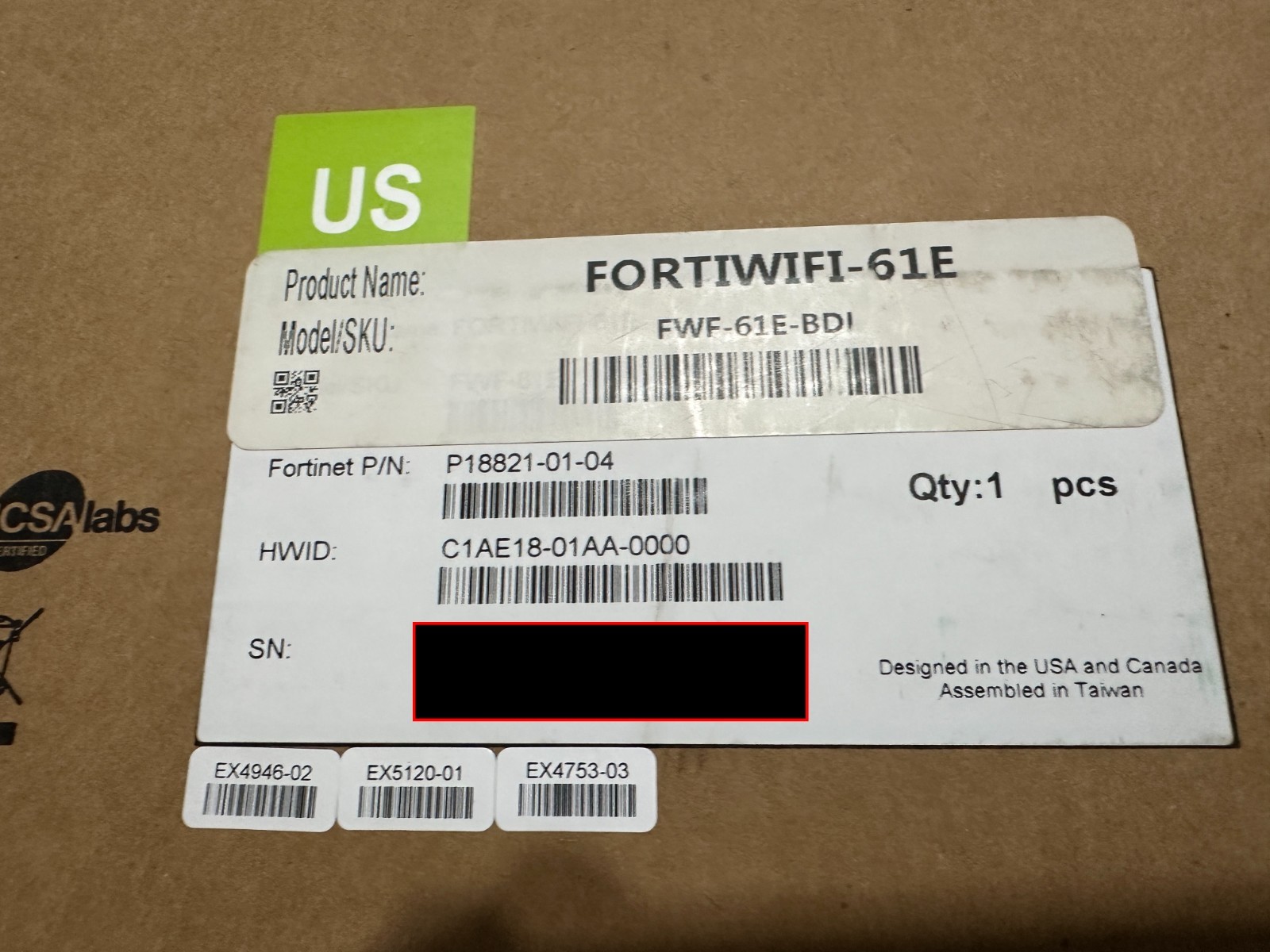 Fortinet Fortigate 61e Security Firewall Appliance with AC Adapter Box Manual