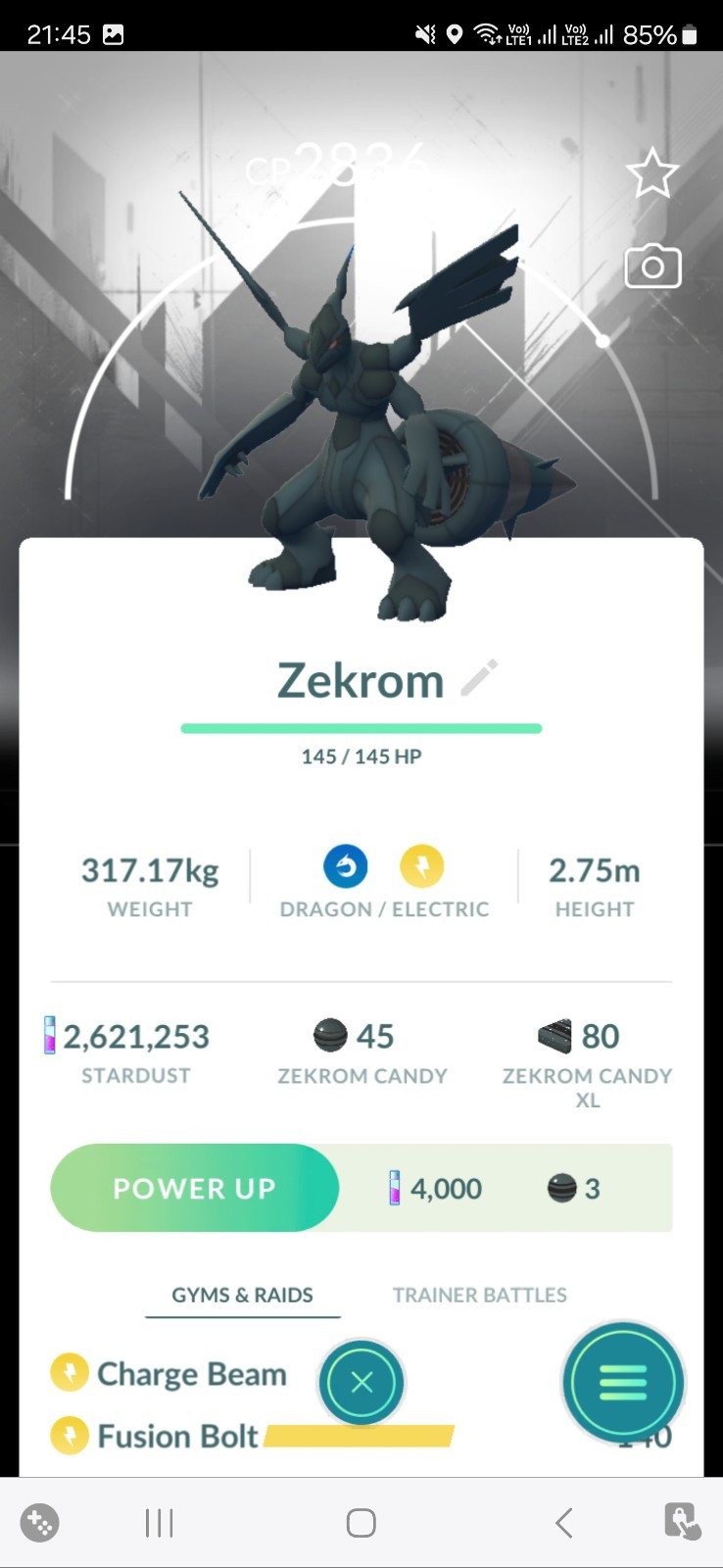 Zekrom ( Special BG ) Pokémon Trading Go