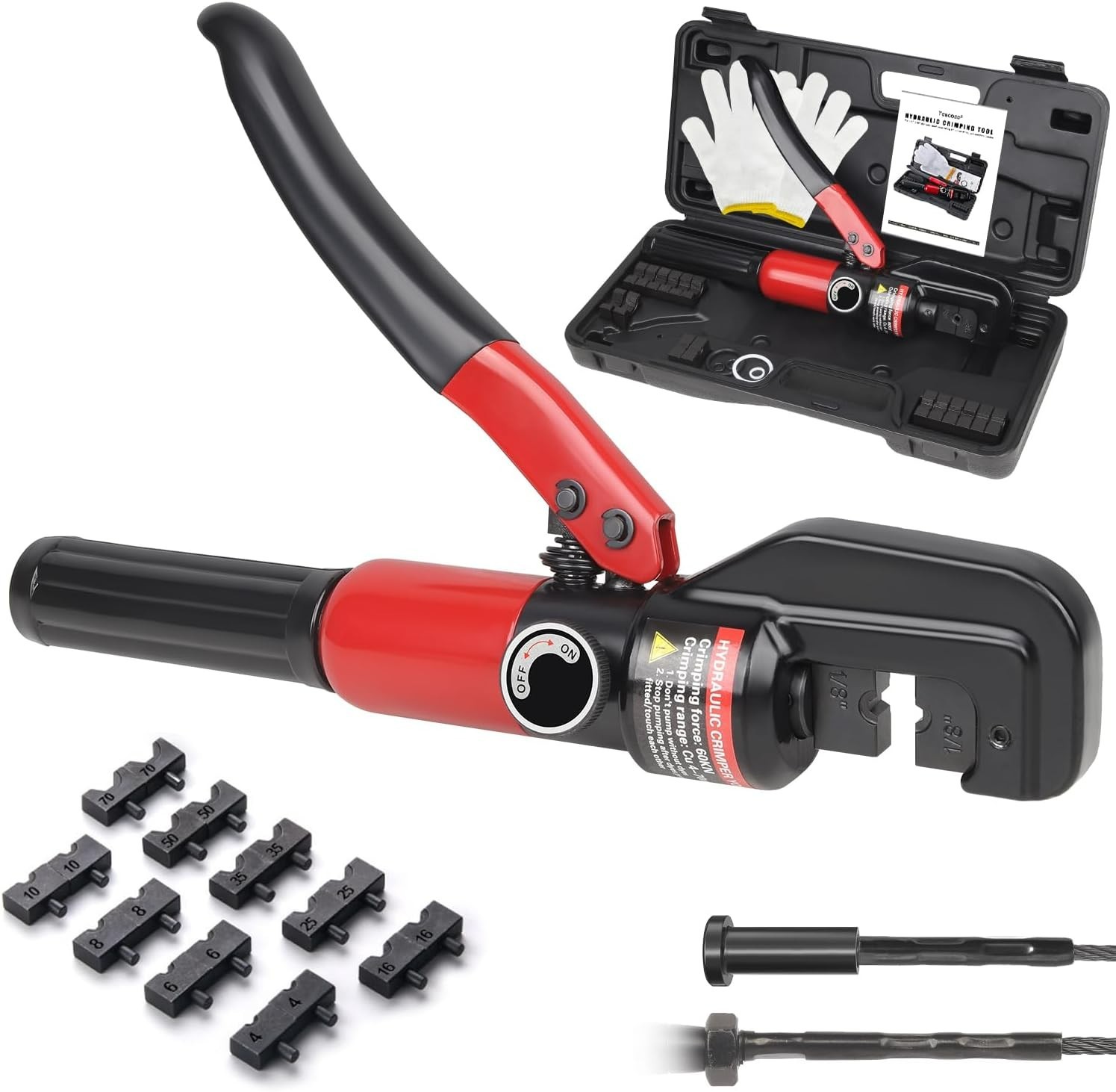 Upgraded Hydraulic Crimping Tool for 1/8" 3/16" Stainless Steel Cable Railing Ki
