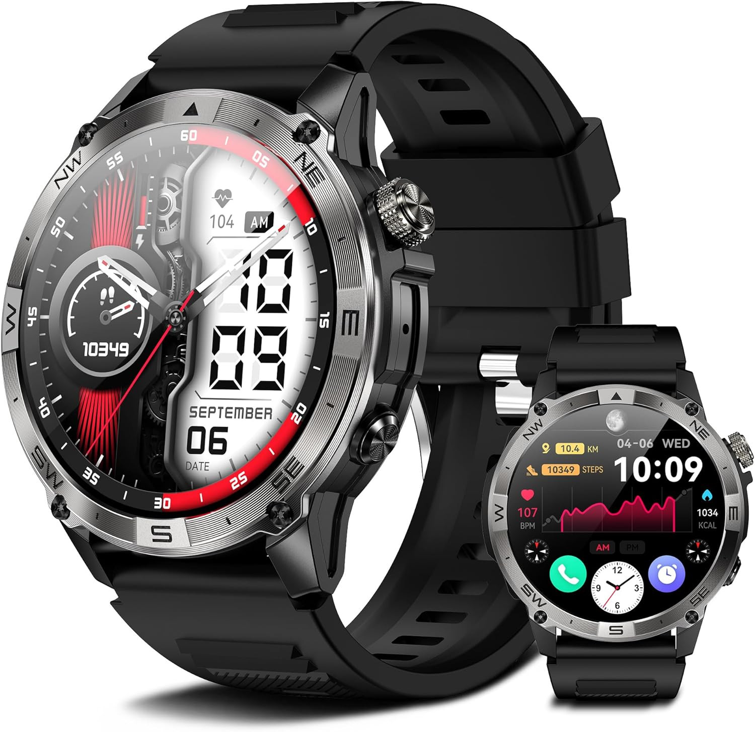 Smart Watch for Men Women, Fitness Tracker with GPS and Compass, 1.43" AMOLED Sc