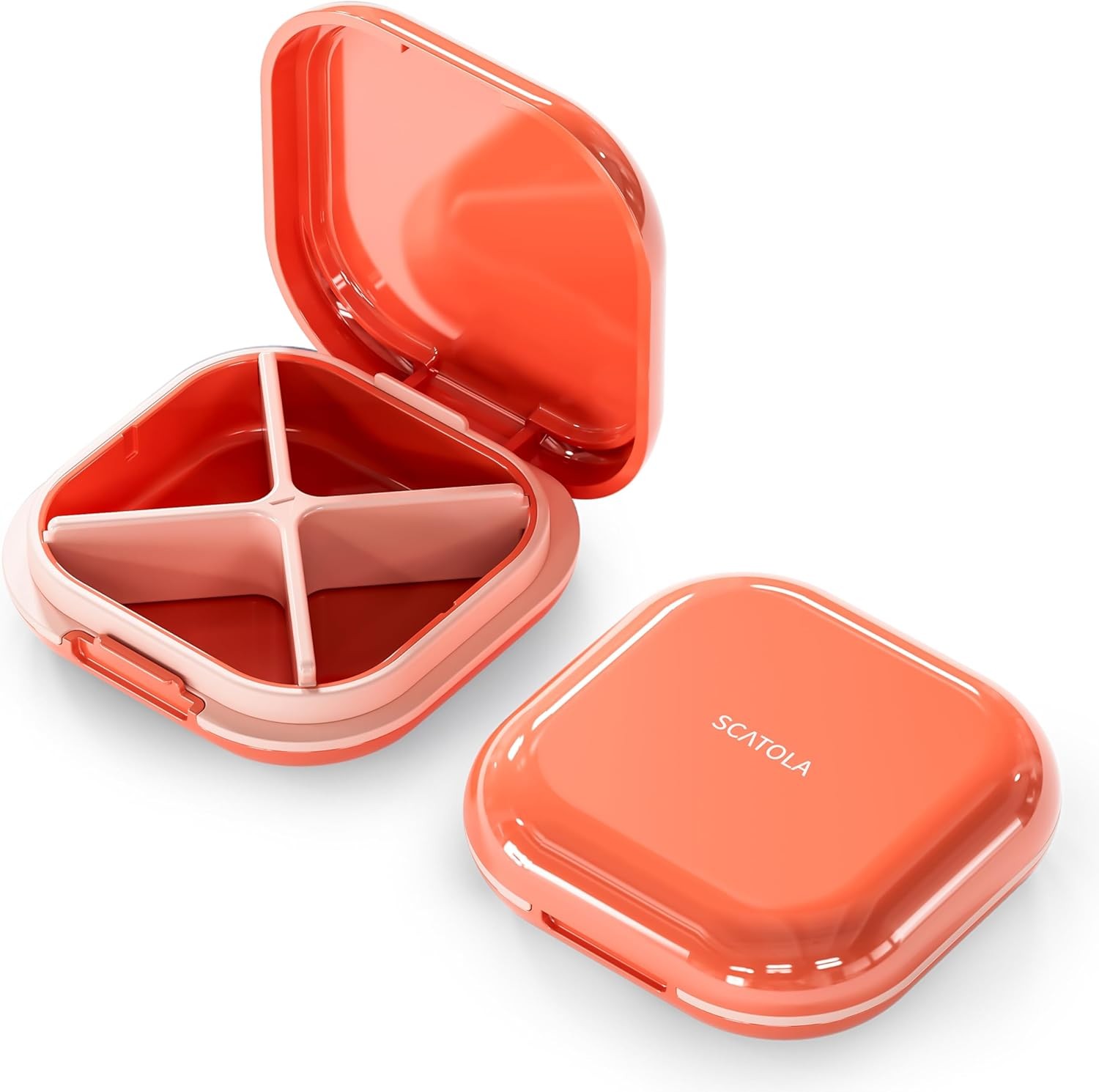 4-Slot Travel Pill Case Compact, Small Pill Case, Travel Pill Box
