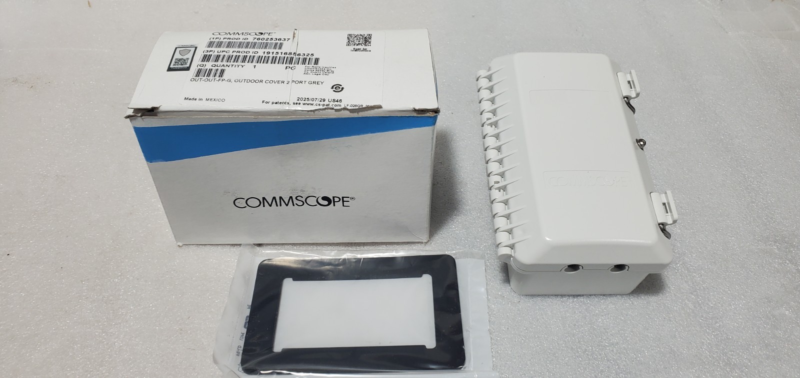 COMMSCOPE PROD ID 760253637 OUT-OUT-FP-G OUTDOOR COVER 2 PORT GREY 5X3X2 IN