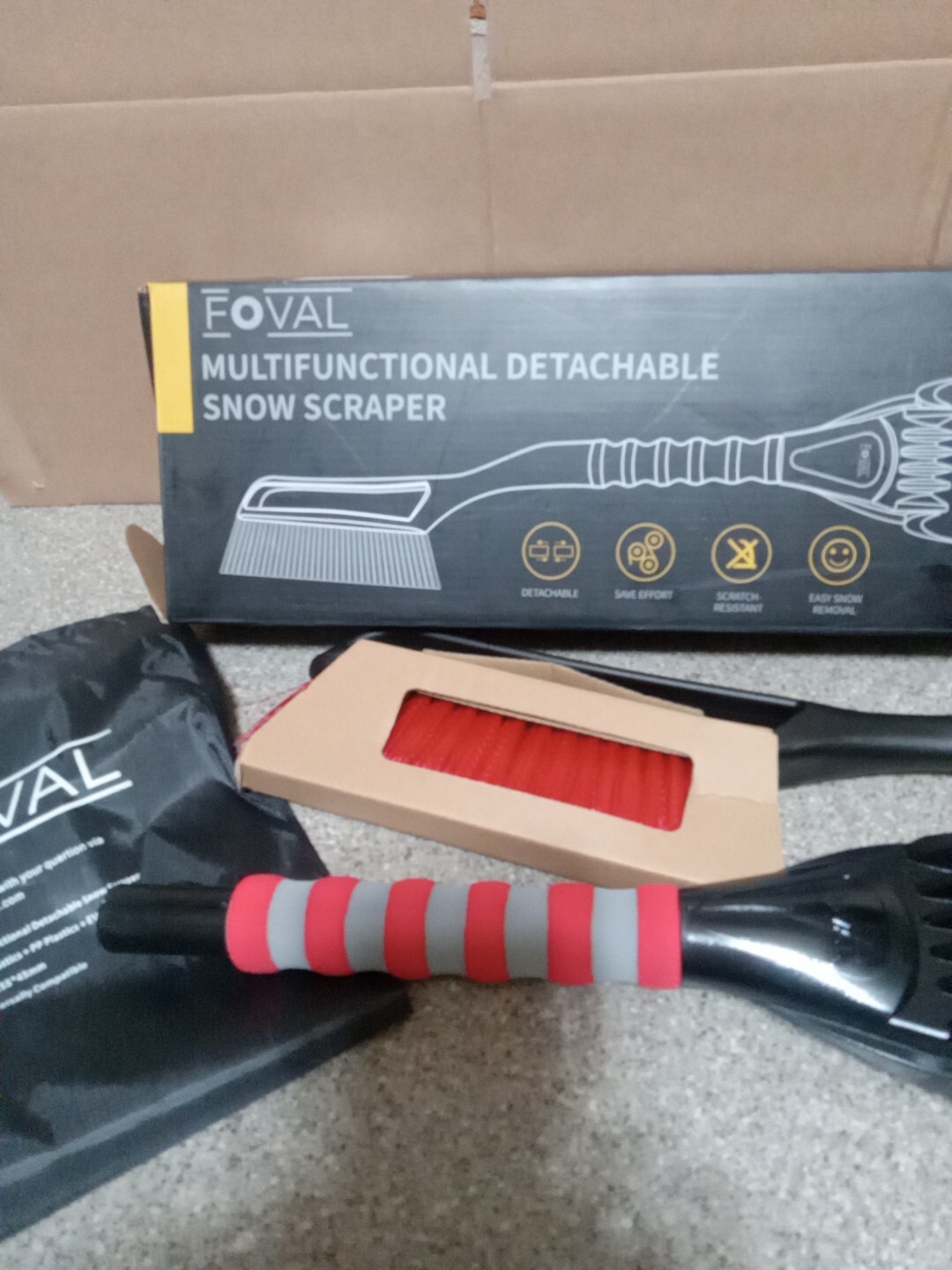 Foval Multifunctional Detachable Snow Scraper Set 2 Pack