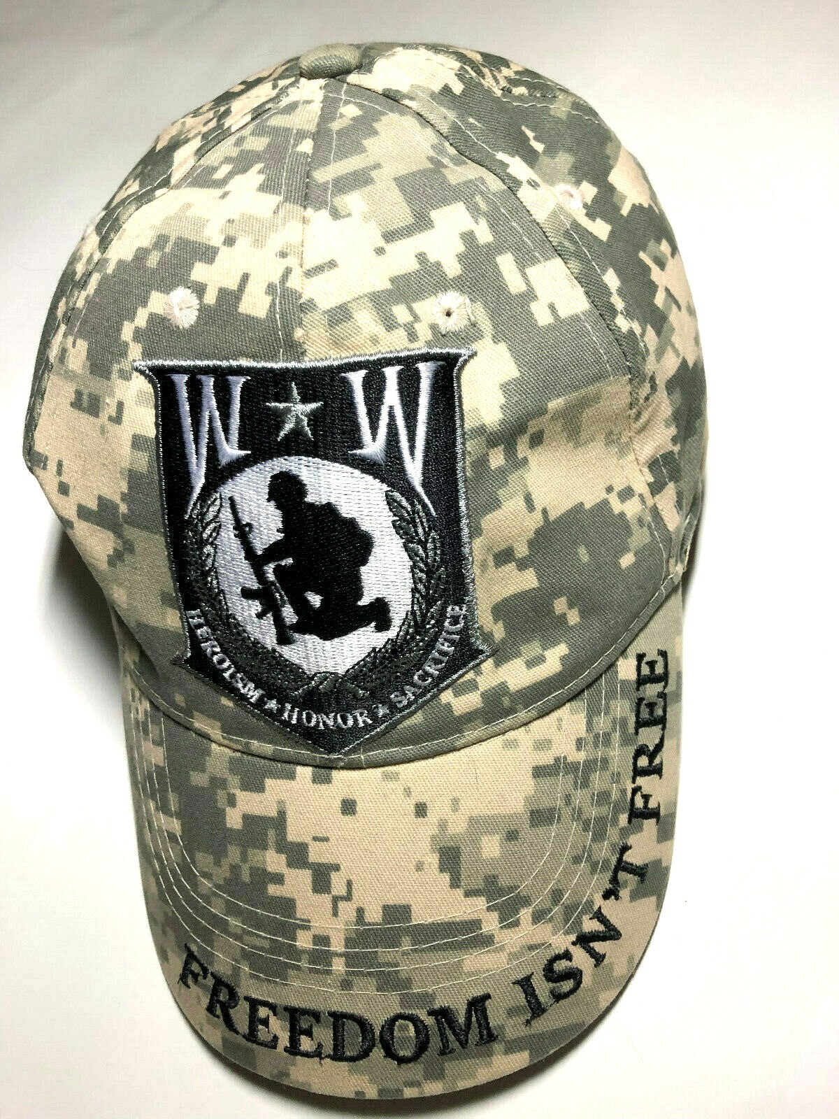 WOUNDED WARRIOR W*W Digital Camo Baseball Cap LOGO hat USA Freedom Isn't Free US