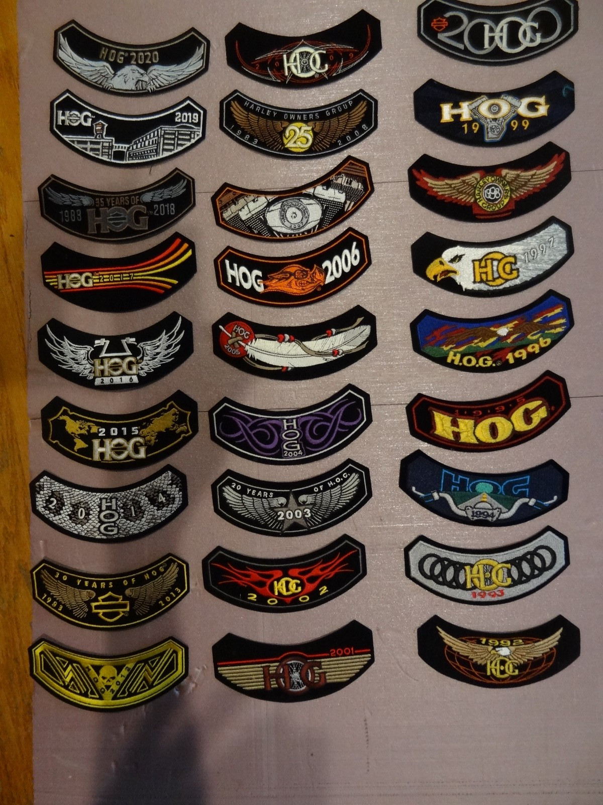 Lot HOG Harley Owners Group Patches 1992-2022 Plus 10 & 25 Year Member  29 Total