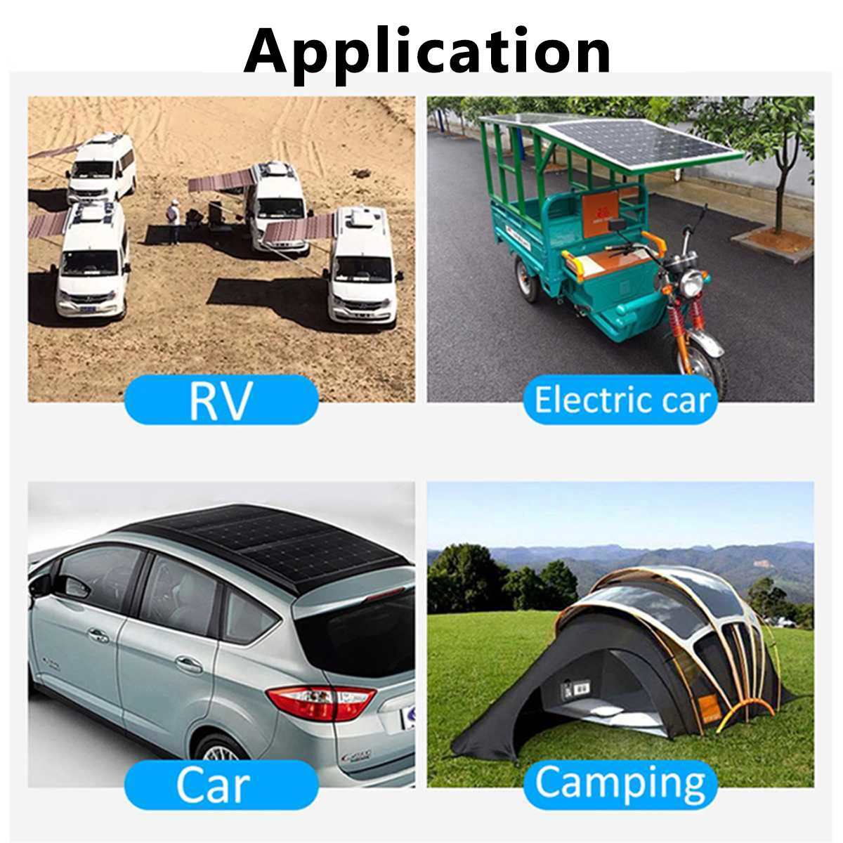 200W Solar Panel Kit 100A 12V/24V Battery Charger with Controller Caravan Boat